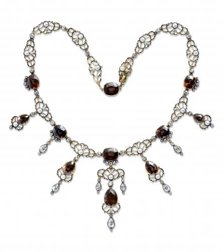 An Antique Enamelled and Gem-set Neo-Renaissance Necklace by Carl Giuliano
