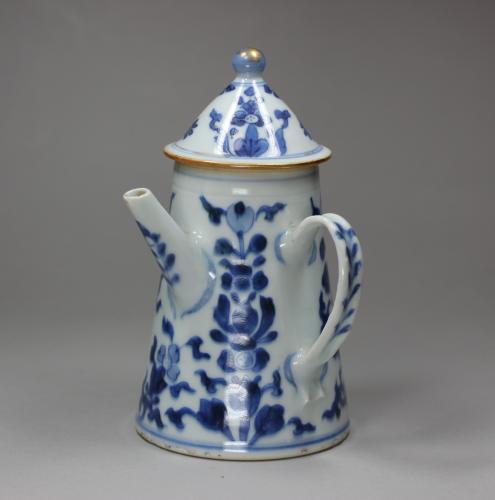 Chinese blue and white lighthouse teapot & cover, early Qianlong (1736-95)