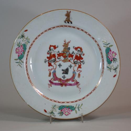 Chinese armorial famille rose plate, Qianlong (1736-95) circa 1750