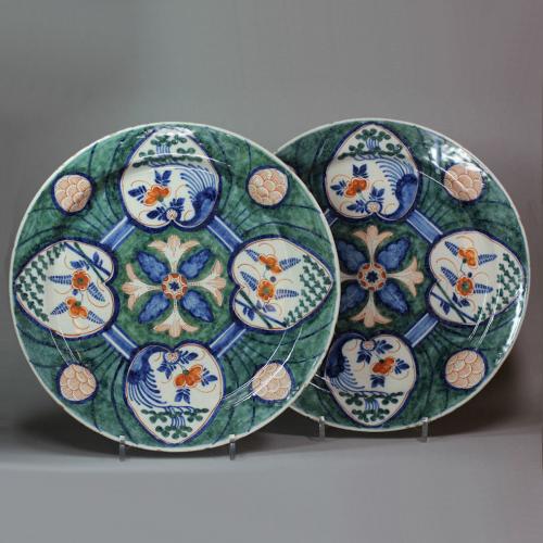 Pair of Dutch Delft plates, 18th century