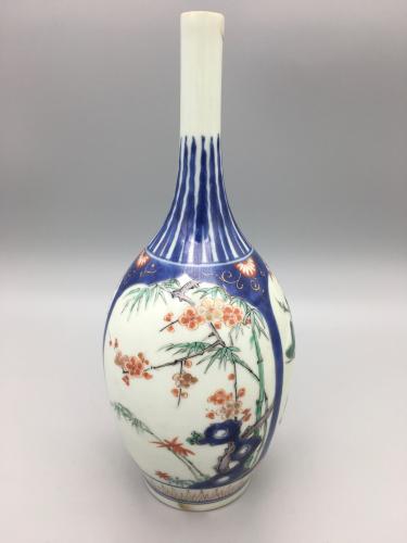 Coloured Porcelain, Slender Neck Bottle Vase, Circa 1680
