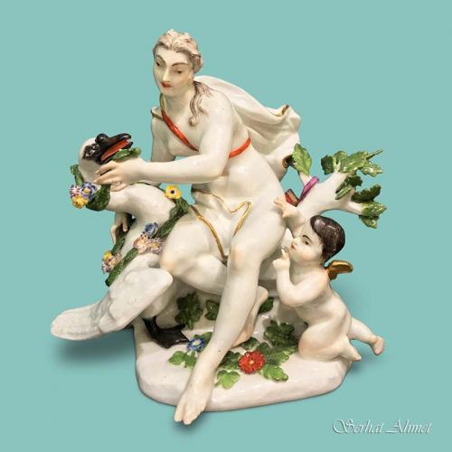 Meissen Group of Leda and the Swan, c.1745