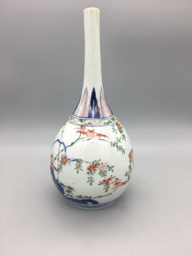 Coloured Porcelain, Slender Neck Bottle Circa 1700