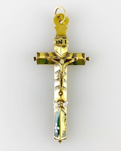 Gold & enamel pectoral cross. Spanish, 17th century