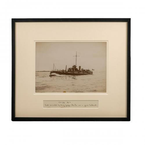 Framed albumen photograph of the Royal Navy Torpedo boat No 79