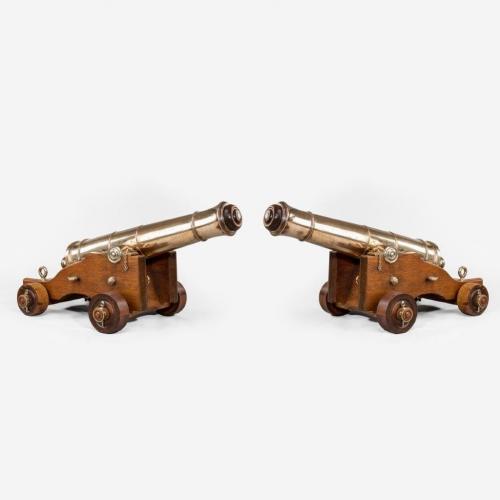 Pair Of Antique English Naval Cannon