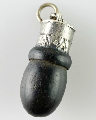 Ebony acorn amulet, German, 17th century
