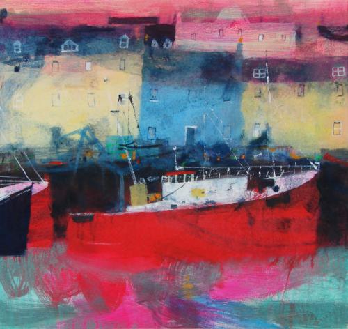 Caroline Bailey RSW, Red Boat Stornaway