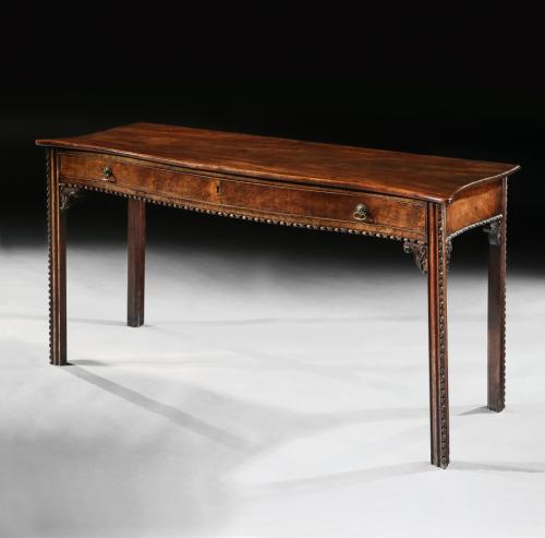 George III Mahogany Serpentine Side Table in the Manner of Wright & Elwick