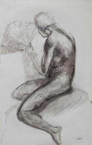 Nude with Fan, Leon Underwood (1890-1975)