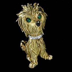Diamond and gold novelty dog brooch, 1960's