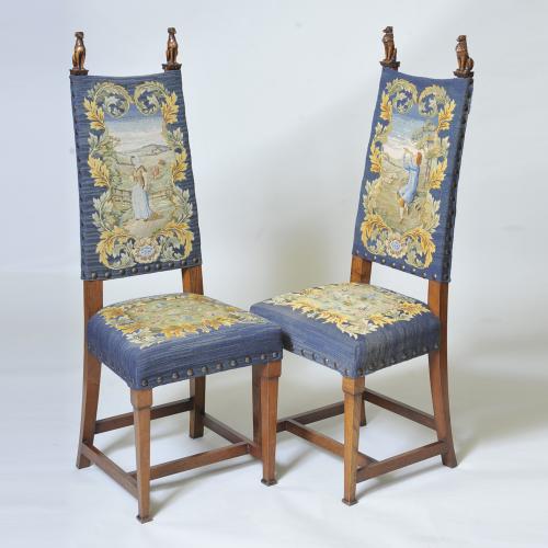 Unusual Pair of Arts and Crafts Chairs