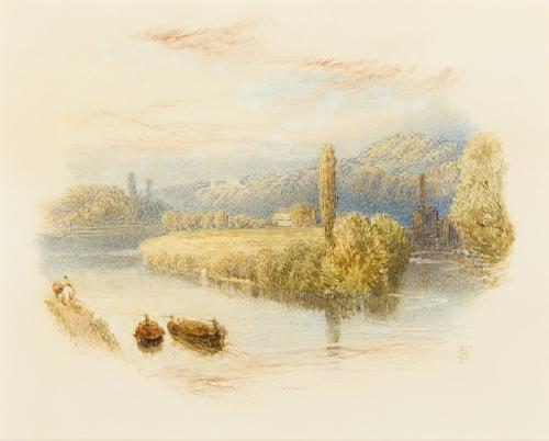 Cliveden from Maidenhead Bridge, Berkshire, Myles Birket Foster R.W.S. 1825-1899