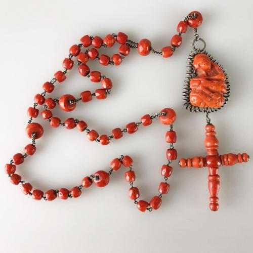 Coral rosary. Italian, late 17th century