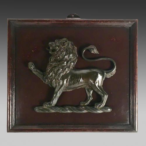18th century cast bronze heraldic lion