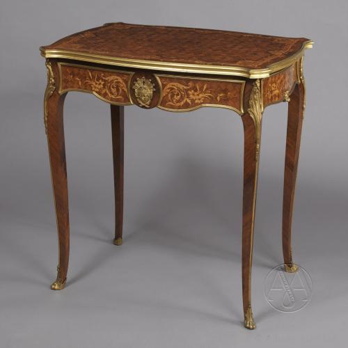 A Gilt-Bronze Mounted Parquetry Inlaid Occasional Table.