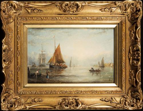 Adolphus Knell (British fl. 1860-1890) Shipping off the Coast  