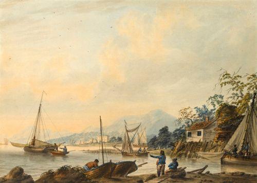 Shipping off the Coast, Samuel Atkins fl.1787-1808