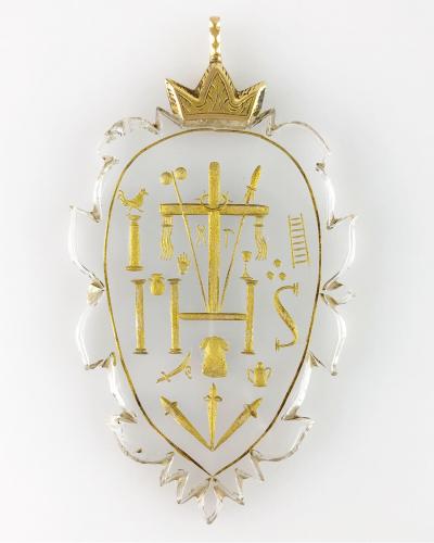 Rock crystal IHS pendant. Spanish, mid 17th century