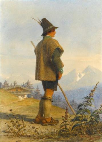 A Tyrolese Shepherd, Carl Haag, R.W.S. 1820-1915