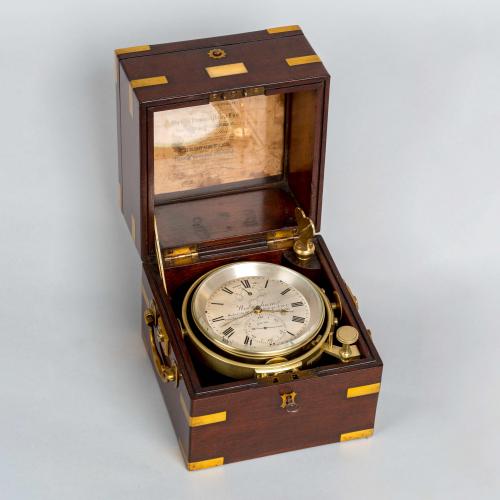 19th Century Mahogany Cased Two-Day Marine Chronometer