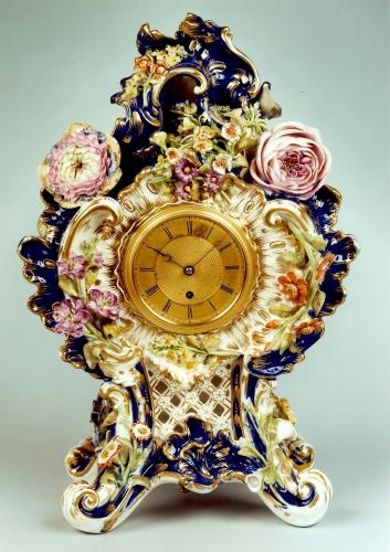 Victorian Antique Porcelain Clock by Adam Thomson, Bond Street, London 