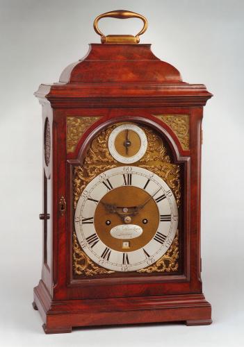 18th Century George II Mahogany Bracket Clock by Charles Blanchard, London