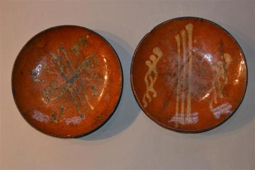 A pair of late 18th century slipware dishes