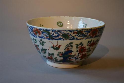 An early 18th century polychrome delft bowl