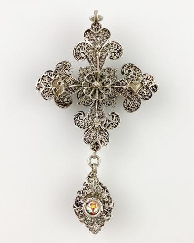 Silver filigree cross for Saint Ulrich. German, late 18th century