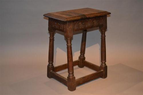 A Charles I 17th century oak joint stool