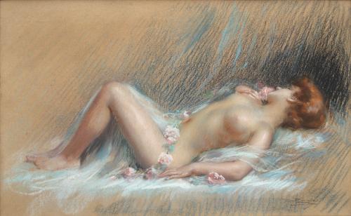 'Une Fille Allongée' by Delphin Enjolras (1857 - 1945)
