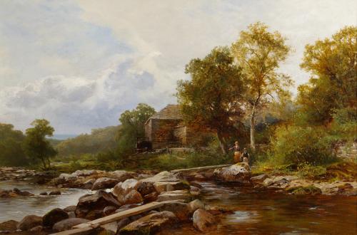 David Bates (British 1840-1921) The Mill, Llanbedr  
