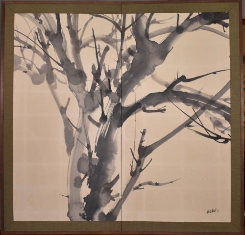 Sumi Ink Screen of Tree