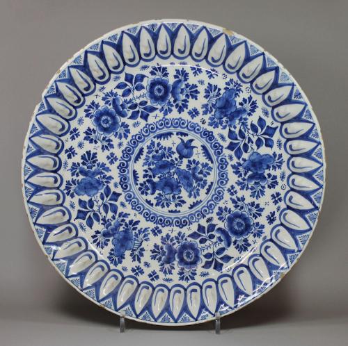 Dutch Delft blue and white charger, 18th century