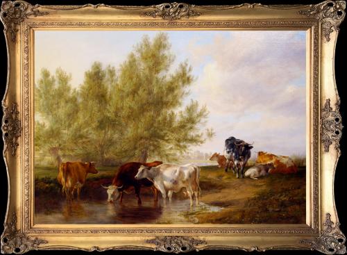 Thomas Sidney Cooper RA (British 1803-1902) Cattle Watering