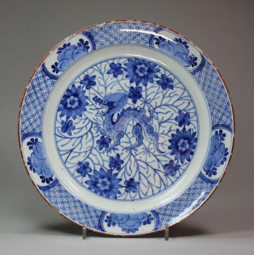 Dutch Delft blue and white dish, early 18th century
