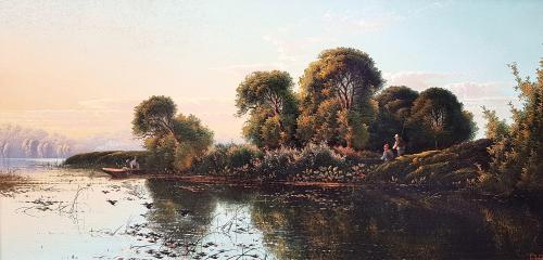 Edwin Henry Boddington (19th Century) On the Thames at Pangbourne & Evening on the Thames, Nr Marlow (A Pair)