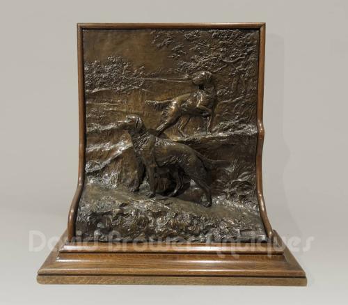 Bronze sculpture of Irish Setters, Circa 1880