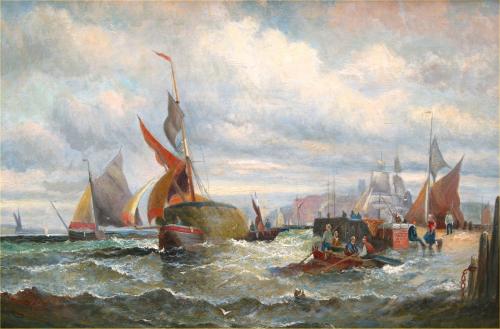 William Thornley (British fl. 1858-1898) Returning to Sea