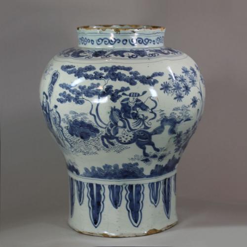 Dutch Delft blue and white vase, 17th Century