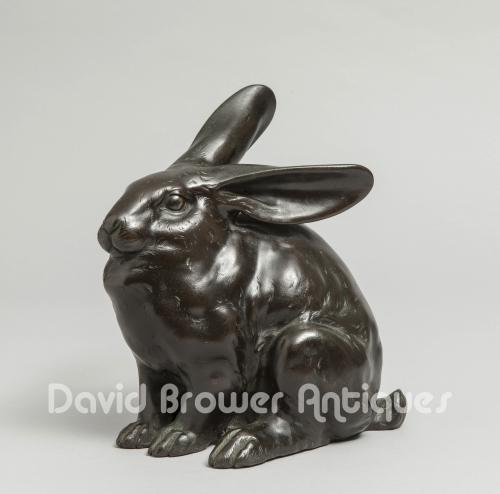 Japanese bronze rabbit, Meiji period (1868-1912)