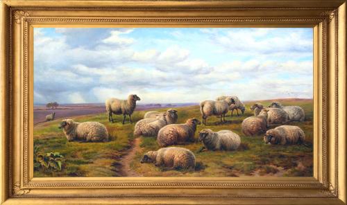 Charles Jones (British 1836-1892) Sheep Resting