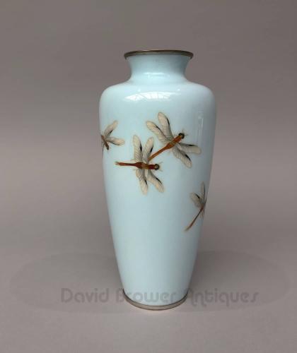 Japanese cloisonné Dragonfly vase