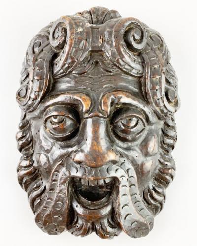 Pair of Renaissance masks of warriors. Italian, late 16th century
