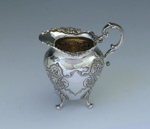 Victorian Antique Sterling Silver Cream Jug Made by Walker & Hall in 1900