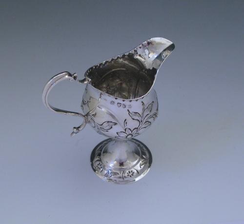 Antique George III Sterling Silver Cream Jug made by Samuel Godbehere in 1785