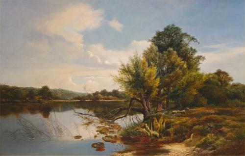 Walter Williams (British 1835-1906) Waterside Pastures