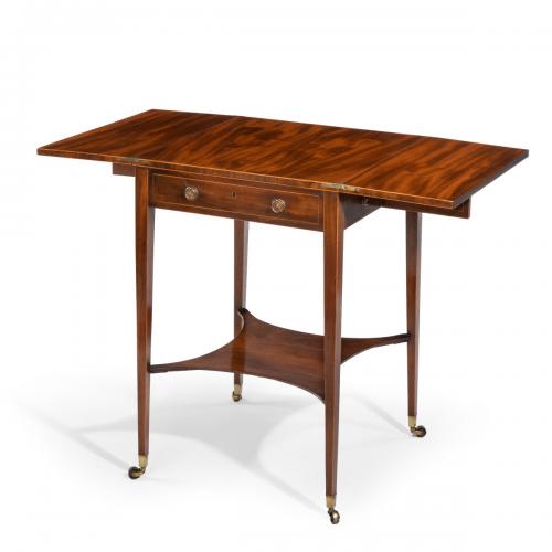 A Sheraton period George III mahogany patience table
