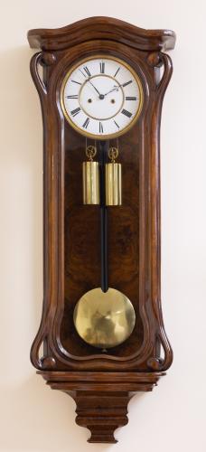 Art Nouveau Double Weight Vienna Regulator Wall Clock